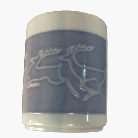 Japanese Magic Saki Cup White Deer Heat color Changing Asian God Fortune - Picture 5 of 15